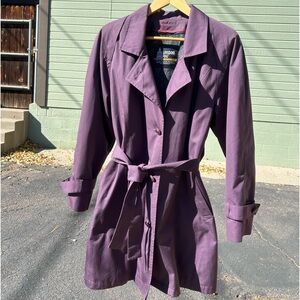 Vintage 80s London Fog Purple Trench Coat